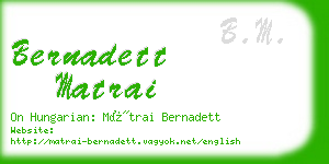 bernadett matrai business card